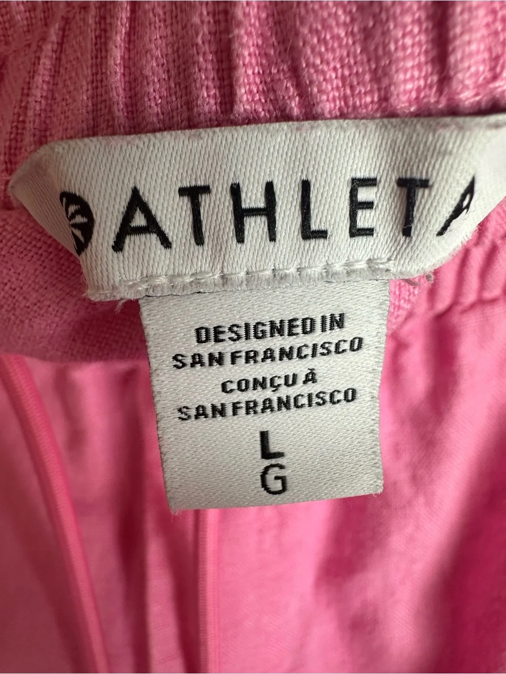 Athleta Pink Drawstring Linen-Blend Athletic Shorts